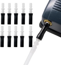 10-Pack Secure-Air Aquarium Tube Fittings Anti-Burst Connectors & Black 