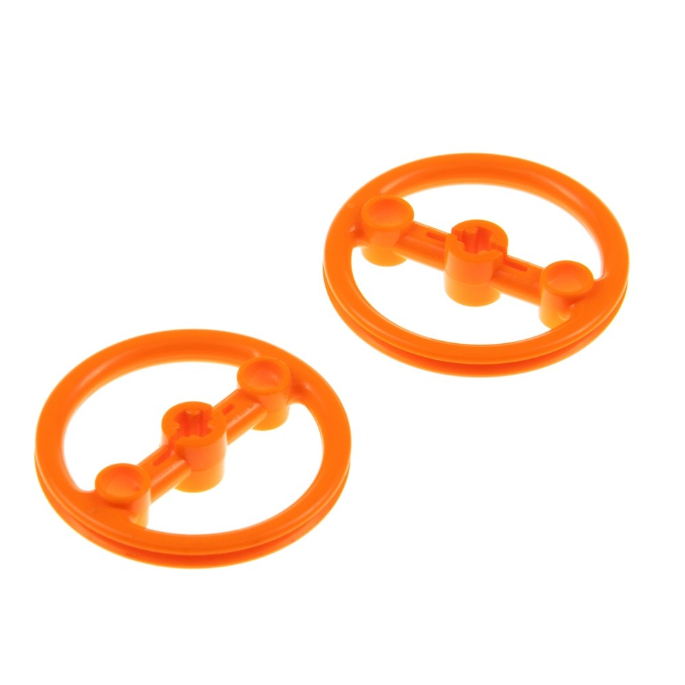 2x Lego Technic Pulley 5x5 Orange Steering Wheel Idler Wheel Wheel 4540539 3736