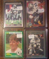 Emmitt Smith & Troy Aikman Rookie Lot - Smith 1990 Traded - Aikman 1990 Score