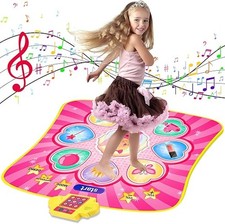 Joyvalley Kids Dance Mat Toys - 1 Player, Music Light, YQ3305 - Princess Pink