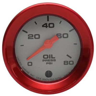 #ad Livorsi Boat Oil Pressure Gauge VVJNISOPPLRR Vantage View Red 2 Inch $50.23