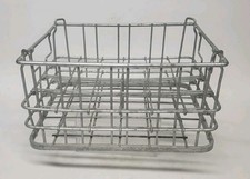 Vtg Metal Milk Dairy Heavy Duty Crate w/2.5x2.5" inside Dividers 14"x7.5"x 11"