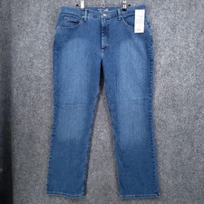 NEW Riders by Lee Indigo Jeans Womens 18 M Blue Denim Mid Rise Straight Stretch