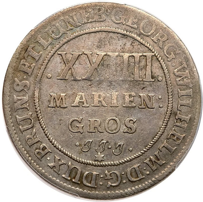 1691-JJJ German States BRUNSWICK-LUNEBURG-CELLE 24 Mgr Silver Coin PCGS XF-40 - Image 3 of 4