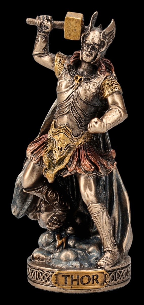 Veronese Thor Figur Hand-Painted Polyresin Statue 8.5 cm