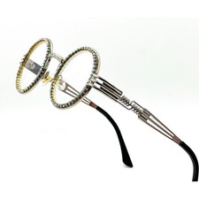 Silver Round Clear Glasses Steampunk Style Men's Women's Fashion Eyewear Trendy
