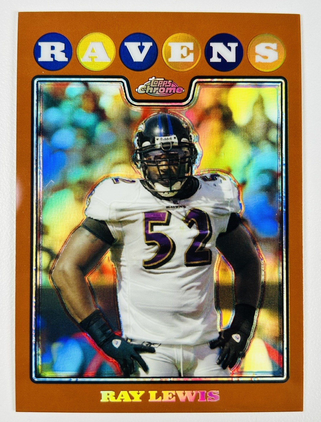 Ray Lewis 2008 Topps Chrome Copper Refractor #TC116 Baltimore Ravens HOF /425