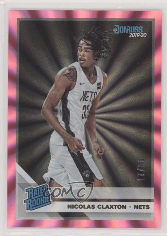2019 Donruss Rated Holo Pink Laser 17/50 Nic Claxton Nicolas #229 Rookie RC 7ba