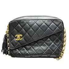 Chanel Matelasse Lambskin Shoulder Bag Women Black One Size 820106