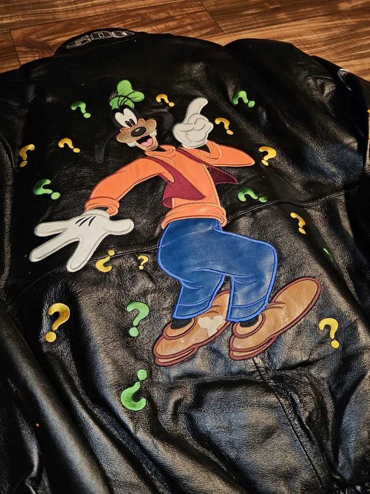 NEW Rare Vintage JH Design Disney Goofy Nascar Daytona 500 Leather Jacket Sz XL - Image 2 of 4