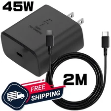 45W Fast Charger Plug USB Type C Charging Cable / Plug Charge for Samsung Galaxy