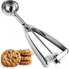 Saffron & Sage Stainless Steel Cookie Scoop - 2 Tbsp Heavy Duty Silver 