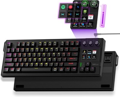 Mechanical Keyboard with Full-Key Programmable, Macro Pad Stream Controller Deck