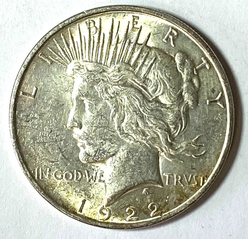 1922 D $1 Peace Silver One Dollar US Denver AU