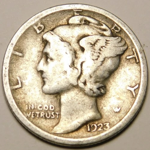 1923 S Mercury Dime VG - F   "Actual Coin Pictured - Appears Cleaned"