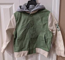 Wonder Nation Boys Green Long Sleeve Dinosaur Bomber Jacket Size 5