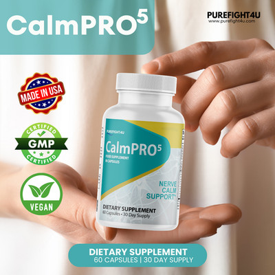 CalmPro5, Nerve Calming Support Capsules Supplement, Calm Pro 5 - 5 Bottles
