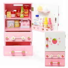 mother garden Wooden Toy Wild Strawberry Cutie Chilled Refrigerator Play Set 17