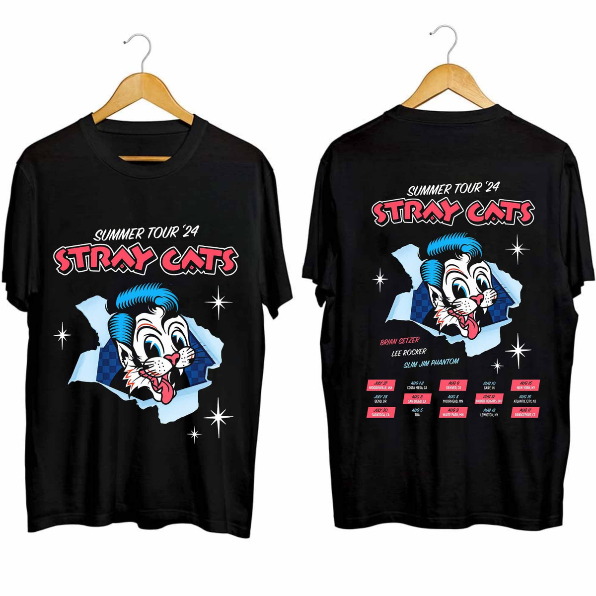 STRAY CATS Band Tour 2024 Collection Gift For Fan S to 5XL T shirt 