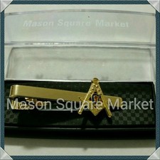 Barra de corbata masónica masónica en tono dorado