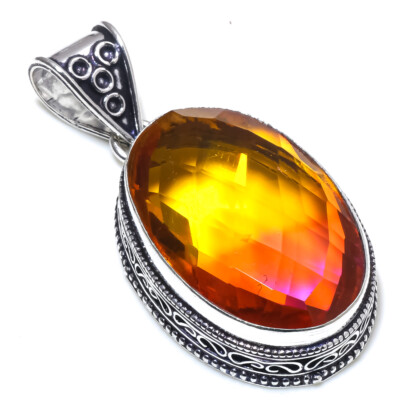 Ametrine Quartz Oval Shape Handmade Gemstone Pendant Jewelry Pendant Size 1.5 in