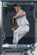 MICHAEL MORALES BOWMAN CHROME DRAFT 1ST ROOKIE CARD RC MARINERS #BD-160 2021 21