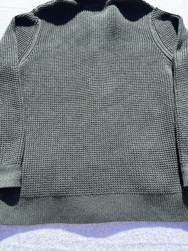 LL Bean Men's 100% Organic Cotton Waffle Sweater, Cardigan XL Dark Pine - Picture 15 of 20