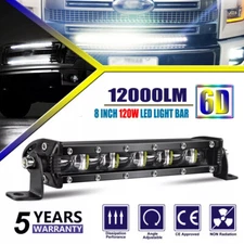 8 INCH SLIMEST LED Light Bar Spot Beam Fog Snow Lamp for Truck 4WD UTV SUV ATV