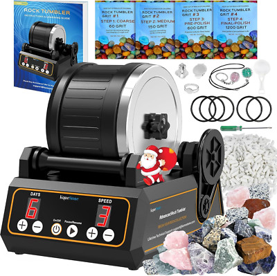 Rock Tumbler Kit, Large 2.5LB Capacity - Full Accessories Included