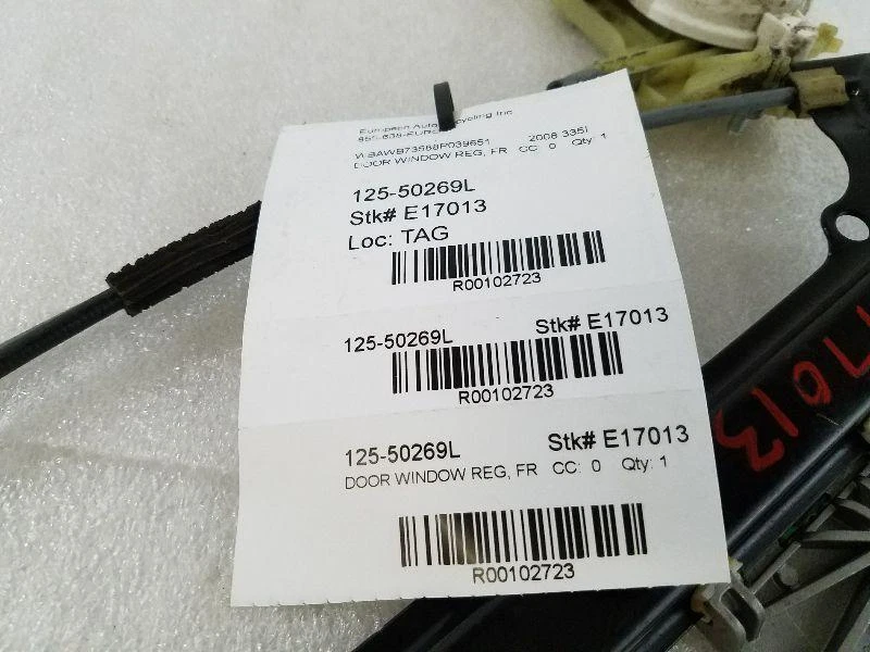 2007-2013 宝马 335I 司机侧左前门调节器 — 第 3/3 张图片