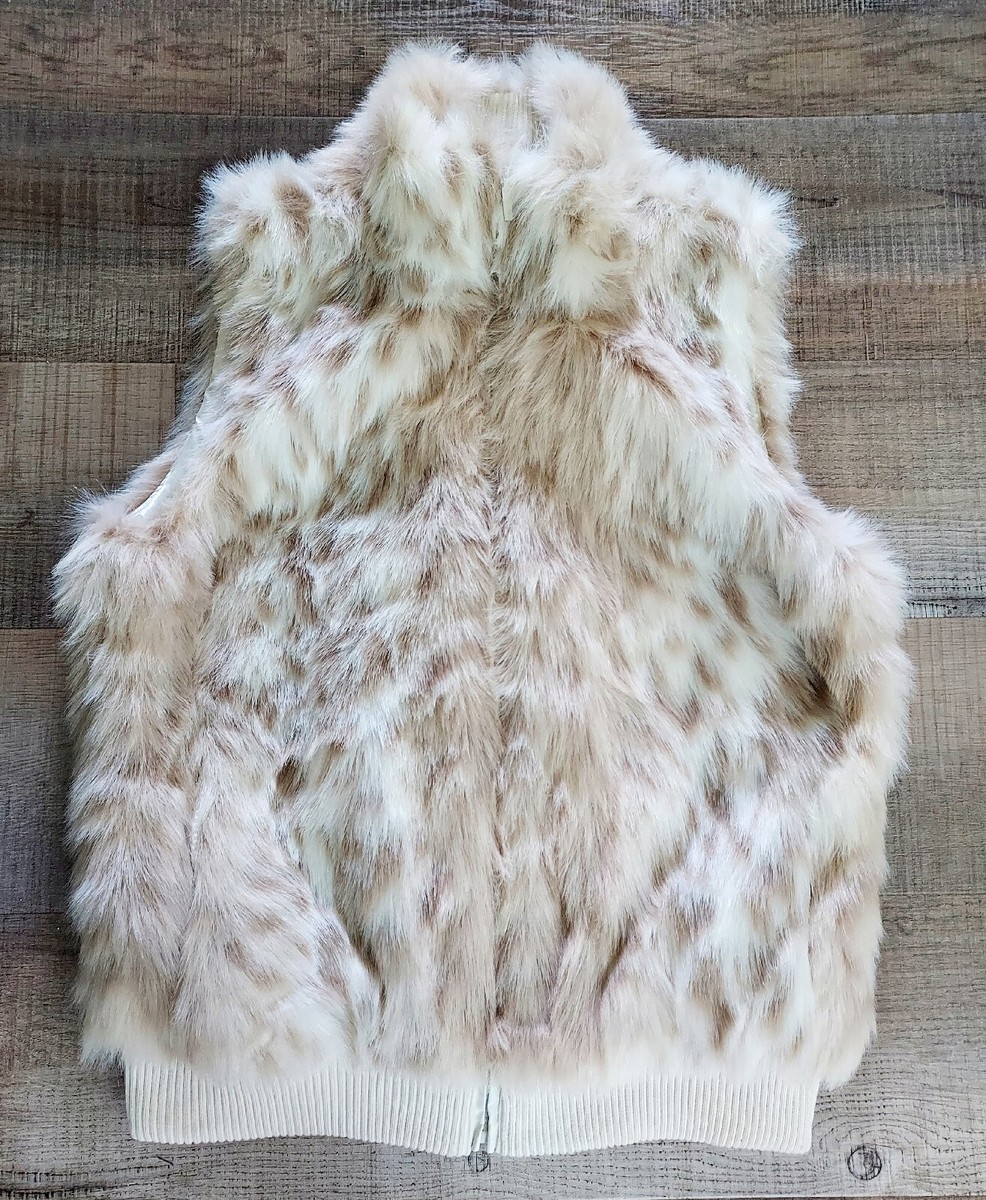 Coldwater Creek NEW Women's Faux Fur Vest Size Large 14 Ivy Tan