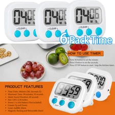 6X Multi-function Timer Kitchen Baking Big Screen Digital Reminder Time Manager