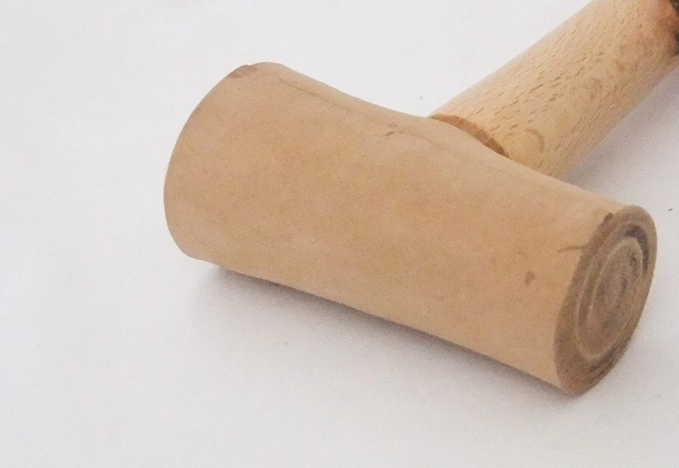 Mazo de cuero crudo natural con cara de 2 tamaños de 1 y 1,25 pulgadas Foto 2 de 2