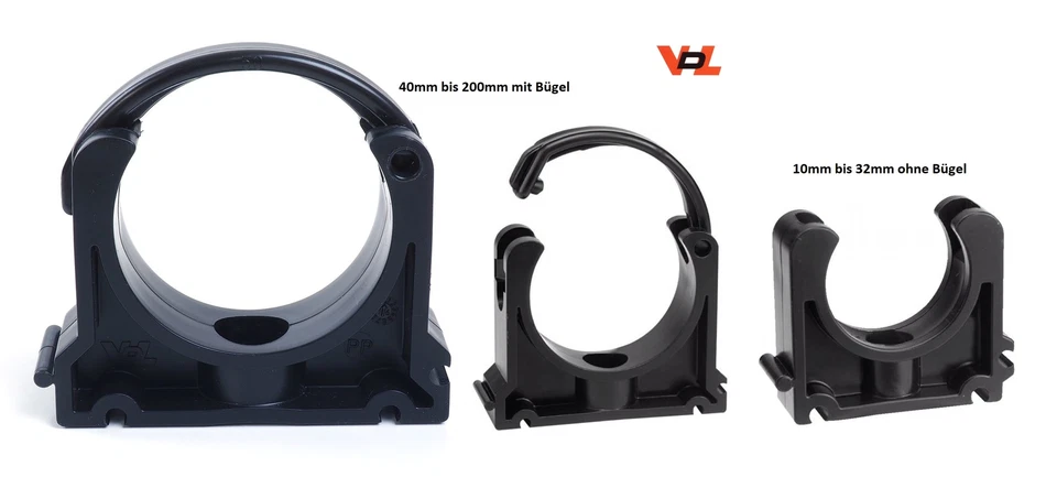 Fascetta stringitubo, clip portatubo tipo VDL 10mm-200mm Ø