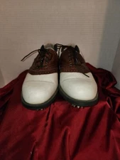 White & Brown Golfing shoes Mens size8W
