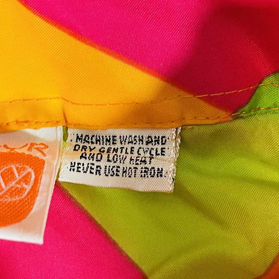 Camisa De Colección Años 70 SKYR Nylon M PSICODÉLICA Rosa Naranja Disco Hippie Groovy Neón Foto 3 de 4
