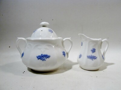 Vtg Adderley England Blue Chelsea Bone China Cream & Sugar