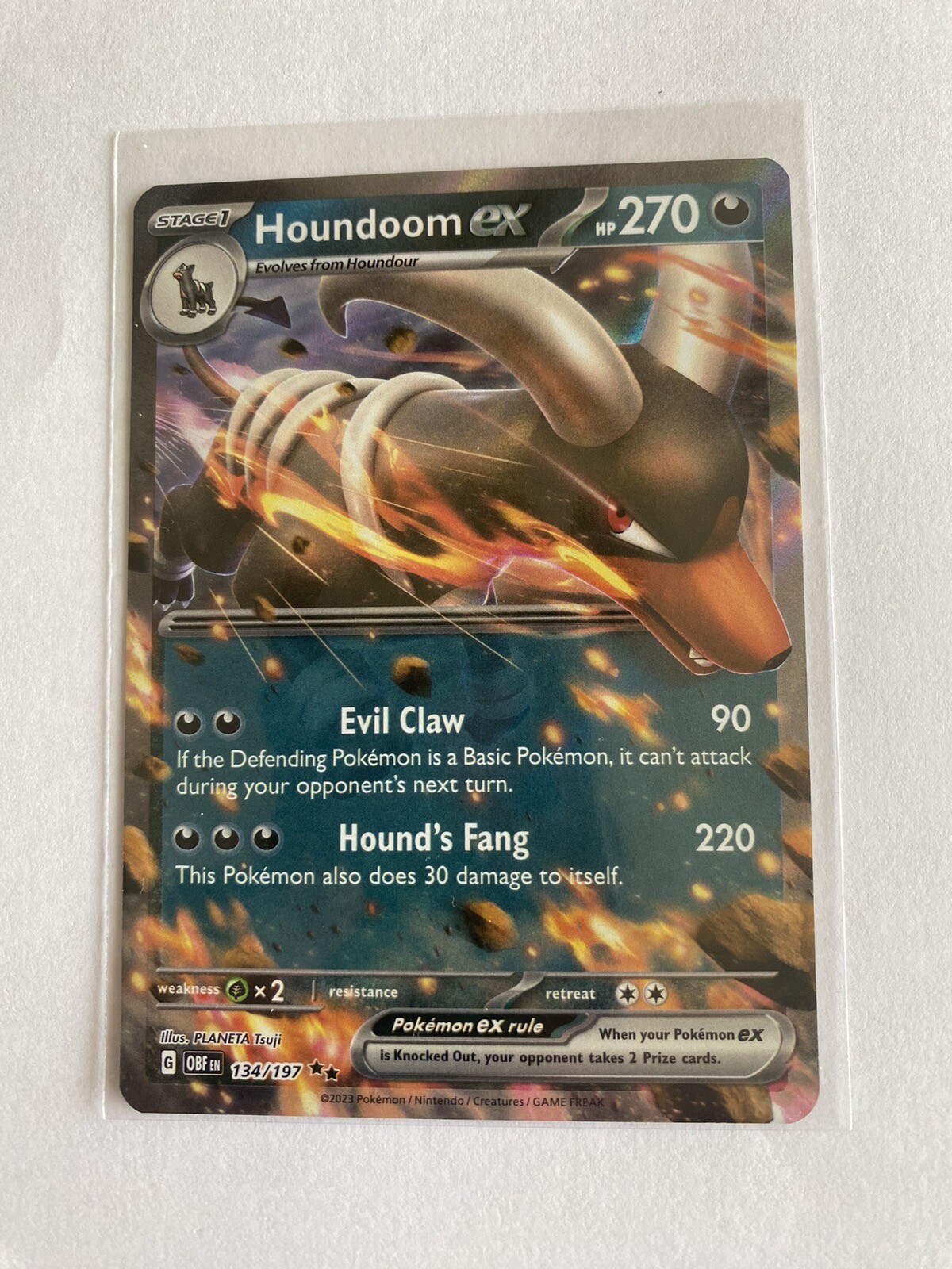 Houndoom ex 134/197 Ultra Rare Pokemon TCG Obsidian Flames NM