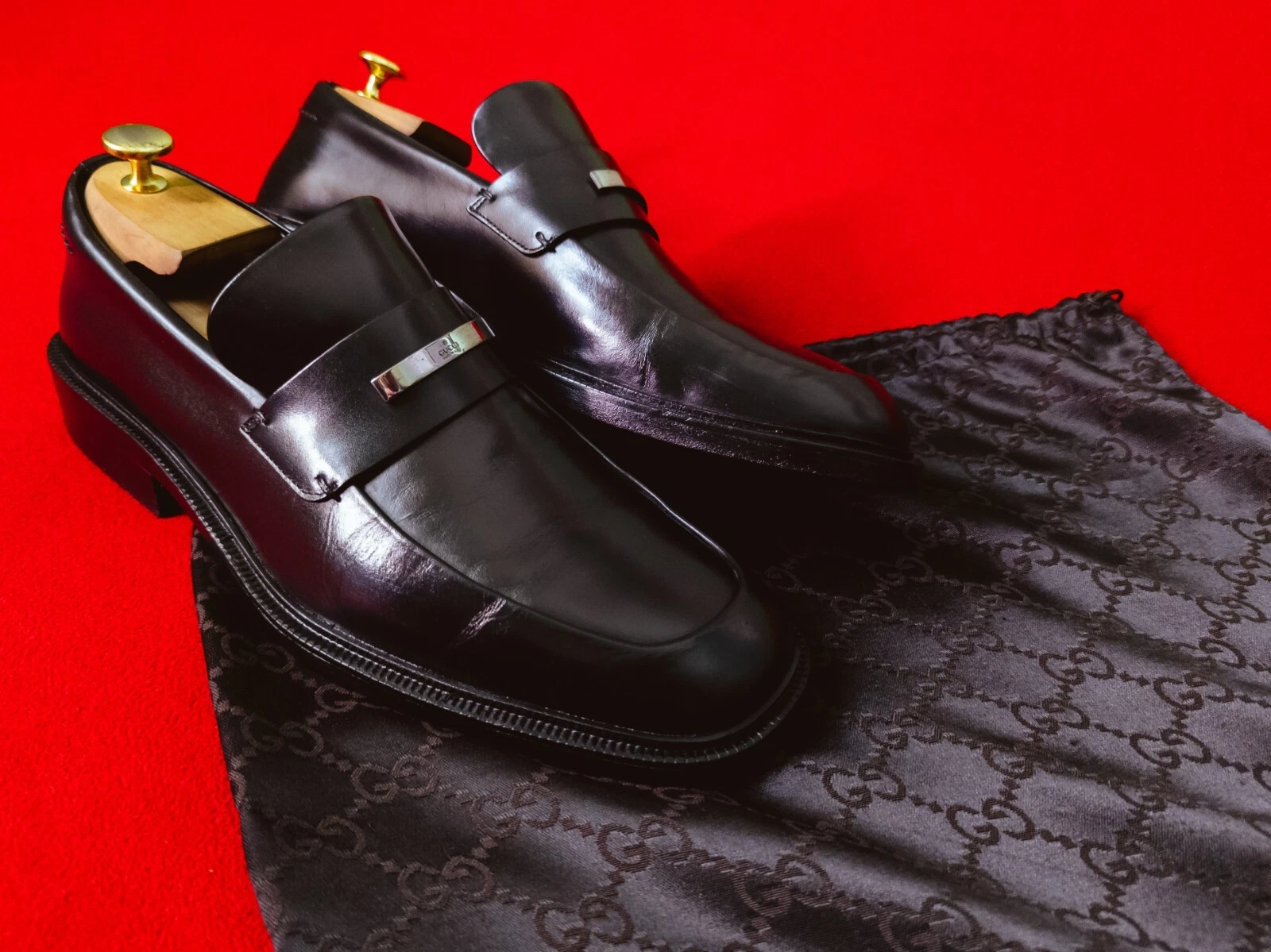 Mocassins homme GUCCI en cuir noir US 9,5 / EU 42,5   43 / UK 8,5 bits chaussures habillées