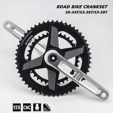 Guarnitura bici da strada 165/170/175 mm 52-36T corona cava pedivella tecnica con staffa