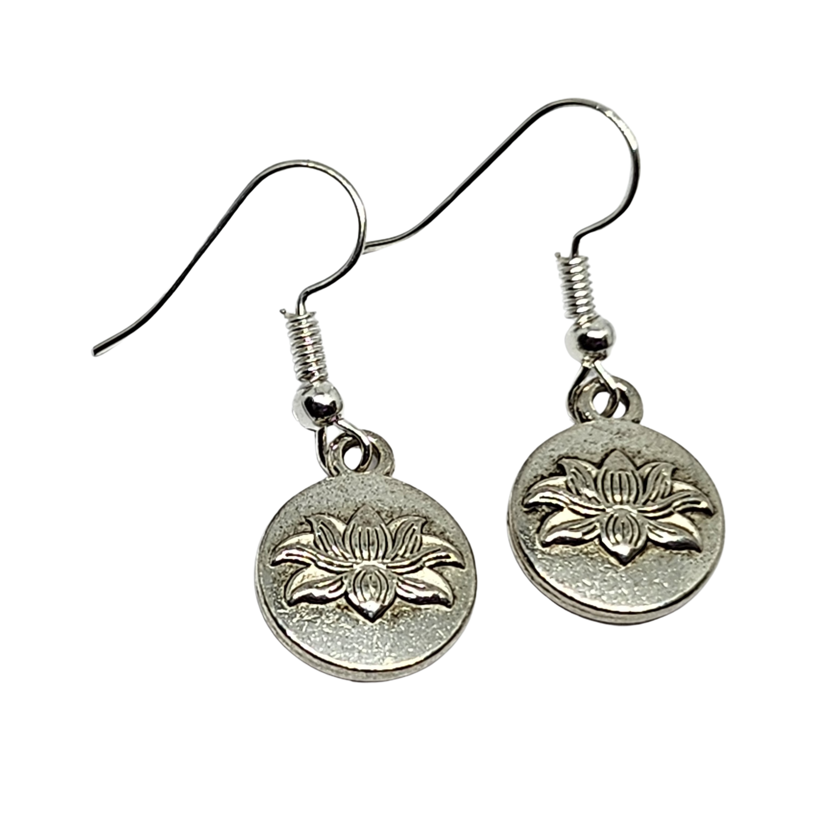Lotus Flower Earrings Buddhist Inspired Yoga Pair Earrings Peace Life Rebirth