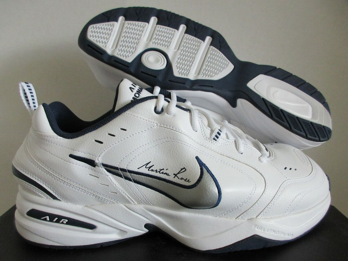 NIKE AIR MONARCH IV / MARTINE ROSE WHITE-METALLIC SILVER SZ NIKE AIR MONARCH IV / MARTINE ROSE WHITE-METALLIC SILVER SZ