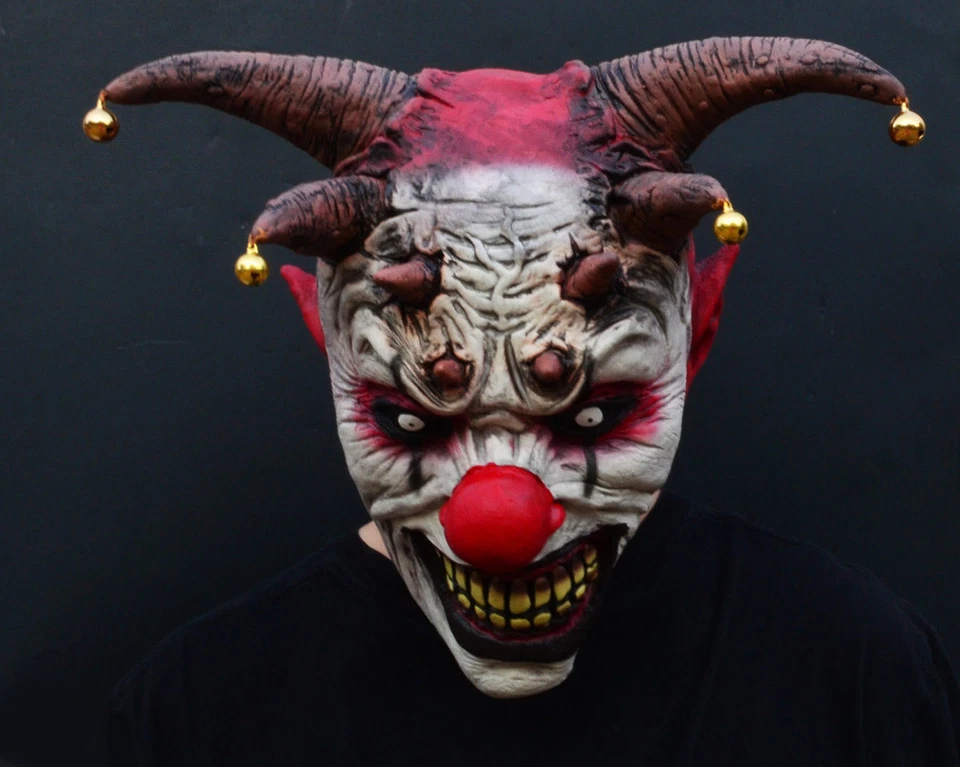 Creepy Evil Scary Halloween Clown Mask Latex Evil JESTER CLOWN - Image 2 of 4