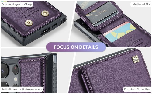 For Samsung Galaxy S23 Ultra S22 S21 Plus RFID Blocking Leather Wallet Card Case - Picture 33 of 79