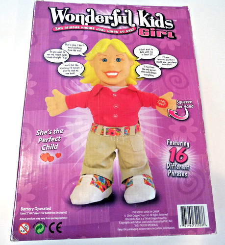 Mr. Wonderful Kids Girl Talking 12” Doll in Box w Wear -- Tested Works! - Picture 20 of 23