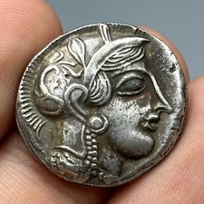 Antike griechische Athen Athene Eule Silber beschichtete Münze in gutem Zustand