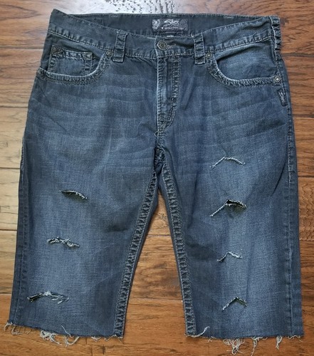 Mens plata Nash Corte Jean Pantalones Cortos Talle 36 desde entrepierna 16  envejecido | eBay