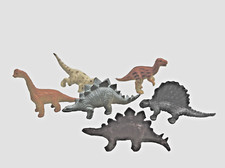 Toy Dinosaurs Lot 0f 6 Toys Small 4" Various Species Rubber/Plastic