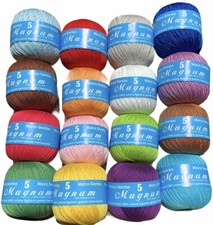 MAGNUM/EMMA 5 GOMITOLO COTONE N°5 PER UNCINETTO FILO SCOZIA COLORATO E BIANCO