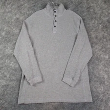 North 15 Sweater Men Extra Large Gray Long Sleeve Pullover Waffle Knit High Neck
